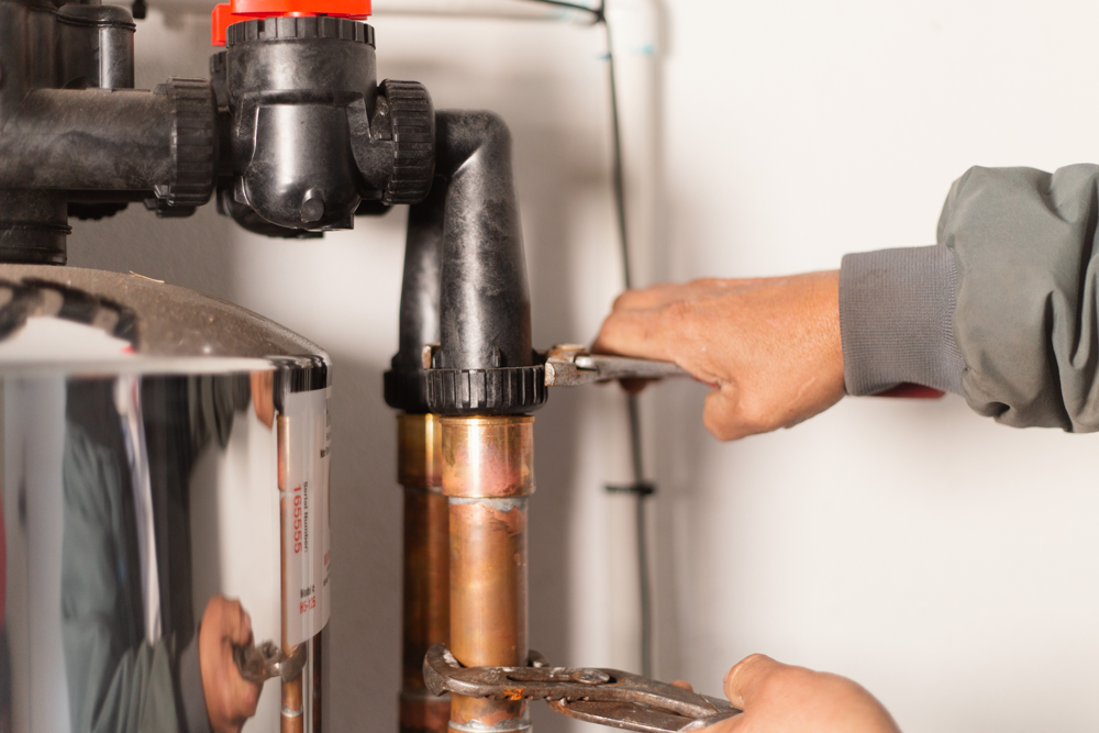 Repairing gas line gas line repair with a wrench